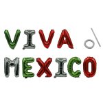 Letrero de globos Viva México para decoración festiva