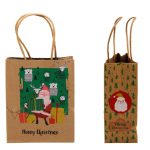 Bolsa de regalo navideña kraft por docena