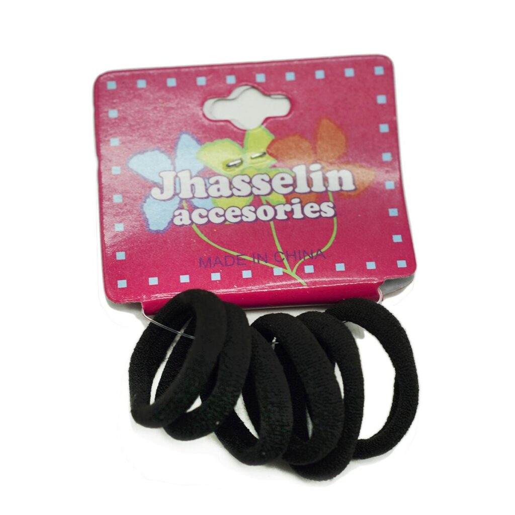 Donas de licra para el cabello mini en color negro, por docena