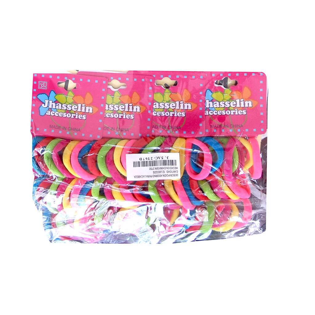 Ligas de licra para el cabello de colores  por docena de juegos