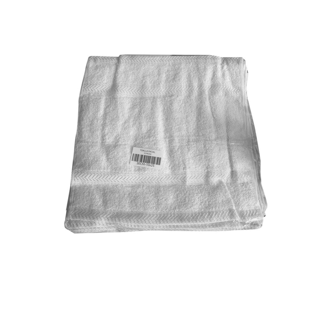 Toalla facial blanca de 30 cm