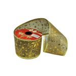 Listón navideño copos metalizados: Rollo de 6.3 cm