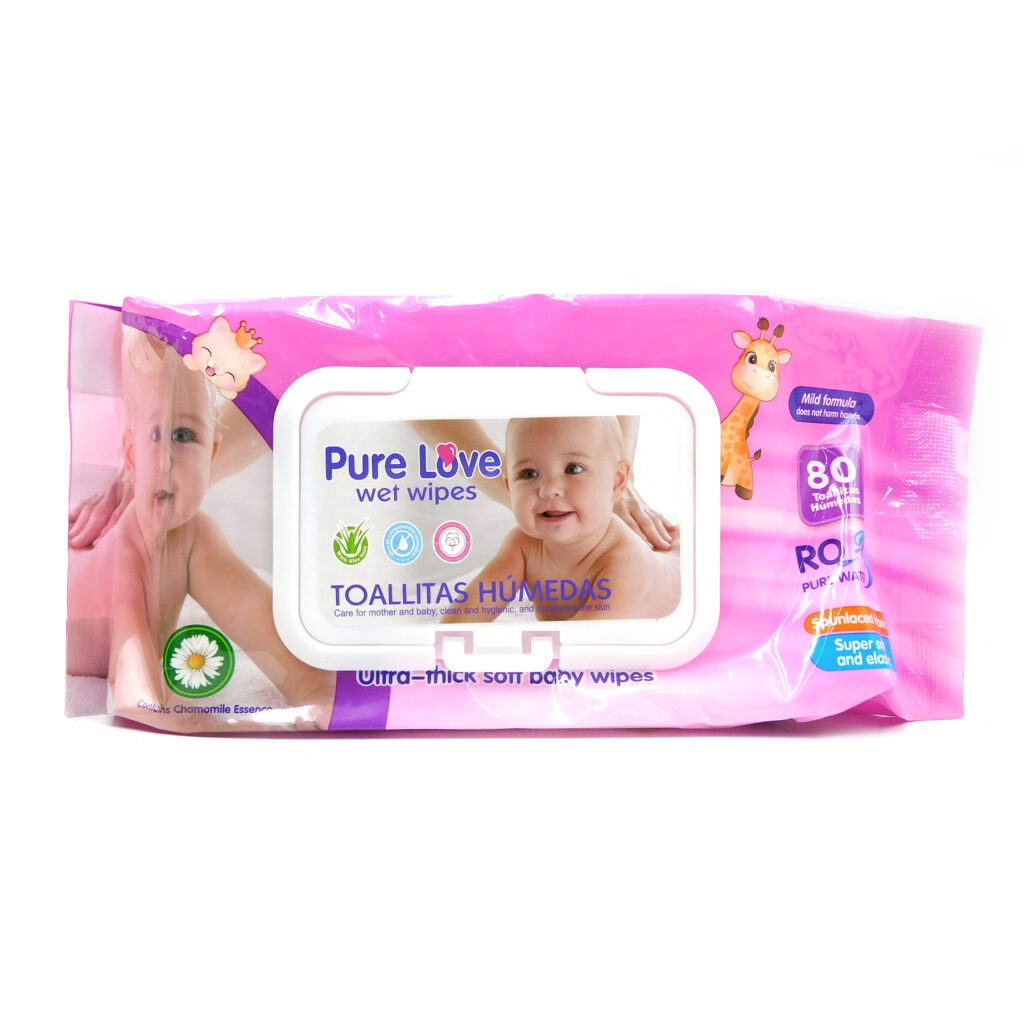 Paquete de 80 Toallitas Húmedas con Esencia de Manzanilla