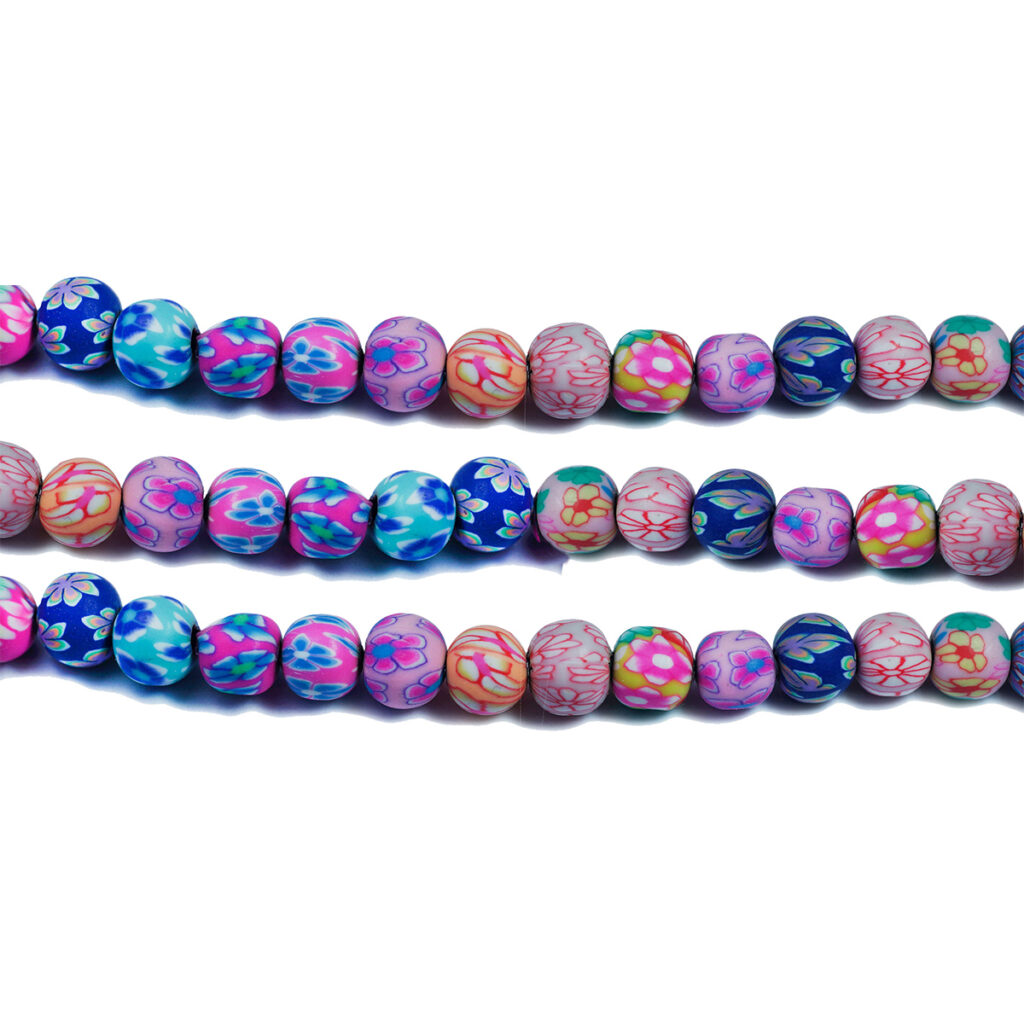 Hilo de bola de fimo de 8mm decorada con 40 piezas