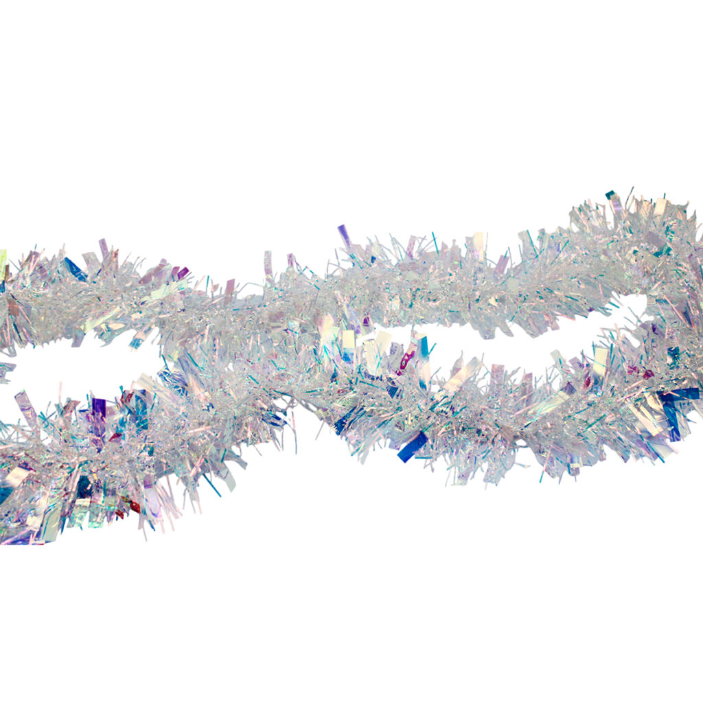 Escarcha blanca tornasol navideña de 2 metros