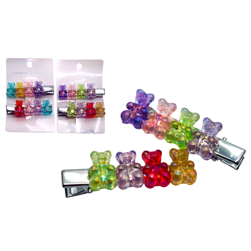 Docena de Broches para Peinar con Diseño de Ositos