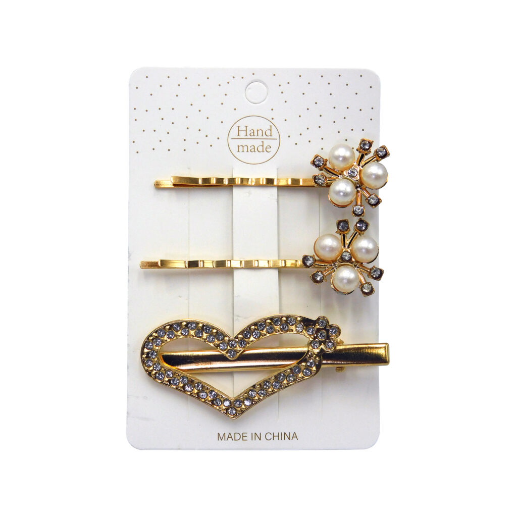 Pasadores Dorados con Perlas Sintéticas por Docena
