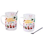 Taza navideña de cristal para temporada