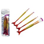 Juego de brochas cola de sirena de 4 piezas