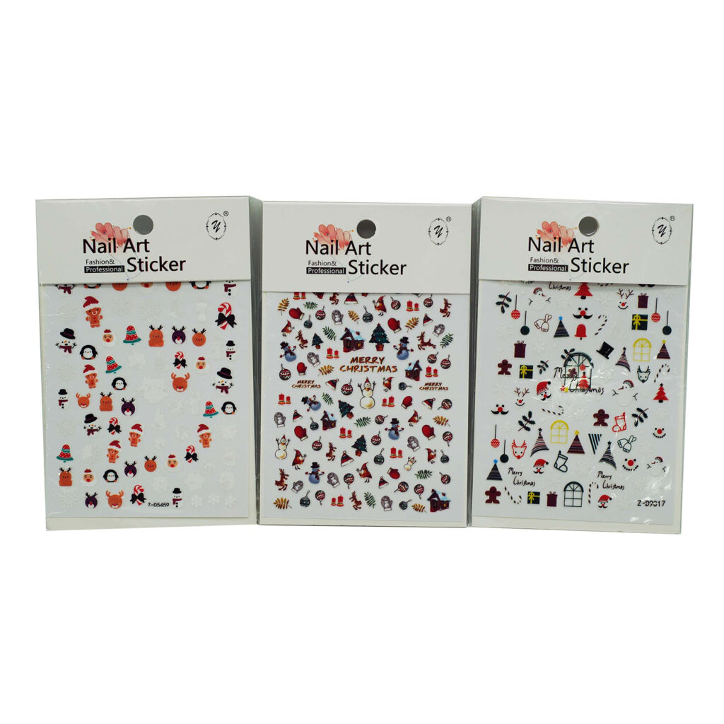 Plantilla de stickers navideños para uñas (docena)