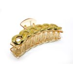 Pinza para cabello de cadena dorada elegante