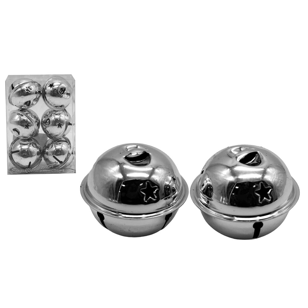 Cascabeles colgantes navideños grandes: Set de 6