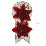 Flores navideñas con glitter: Juego de 2