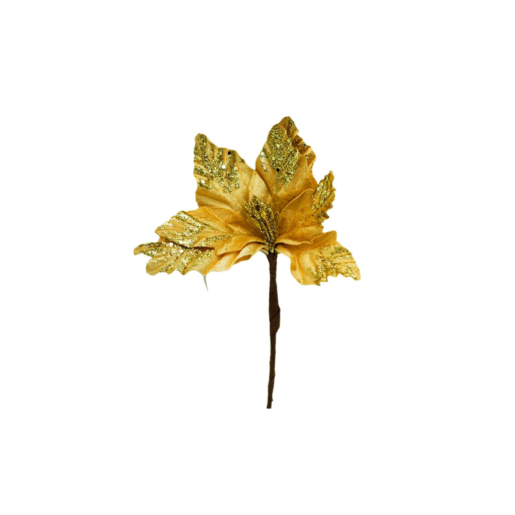 Flor navideña con glitter decorativa