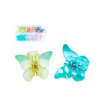 Docena de Pinzas para Cabello de Mariposas Tornasol Transparentes