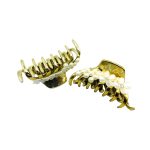 Pinzas Doradas para Cabello con Perlas de Fantasía Docena