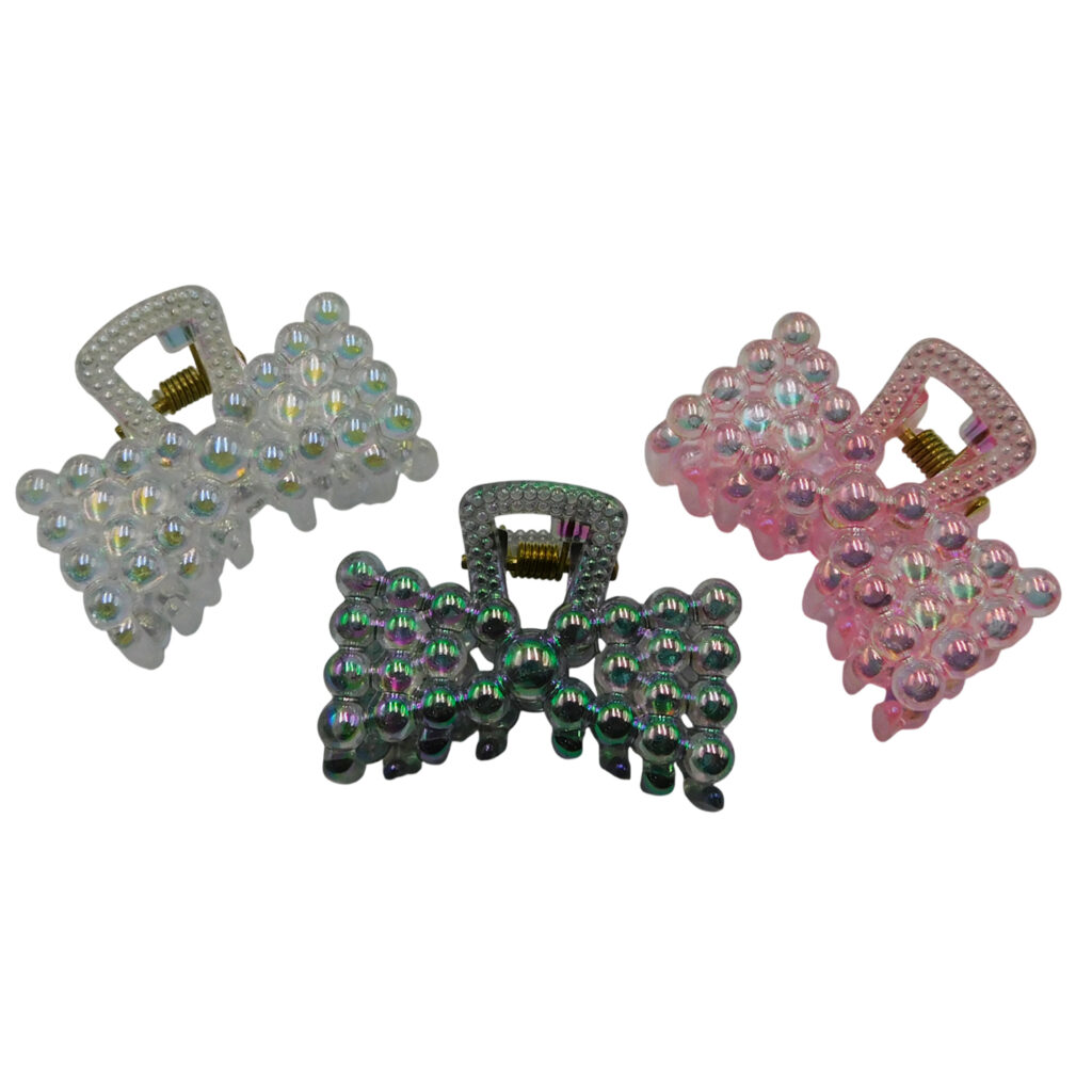 Mini Pinzas para Cabello Perladas Multicolor  Pack de Docena