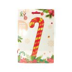 Globo Navideño en Forma de Bastón de Caramelo