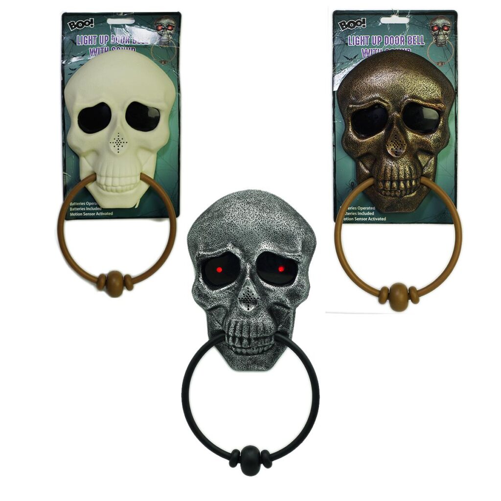 Timbre para Puerta de Halloween en Forma de Aldaba de Calavera