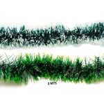 Escarcha Navideña Verde con Puntas de Color  2 m x 17 cm