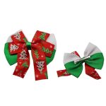 Moño navideño para el cabello con pinza alligator por docena