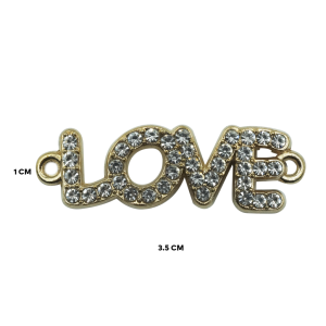 Conector bisutería palabra Love color dorado