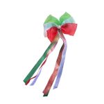 Moños grandes tricolor para cabello por docena