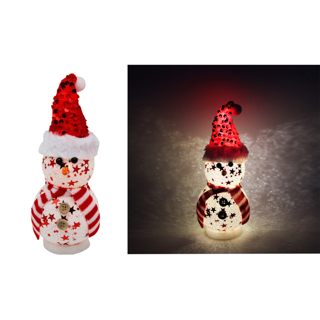 Muñeco de nieve luminoso con luz decorativa