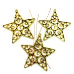 Estrellas colgantes doradas navideñas juego de 3 piezas