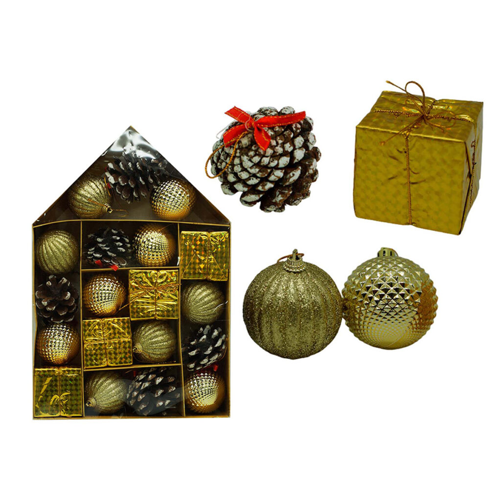 Juego de adornos navideños con 19 piezas variadas