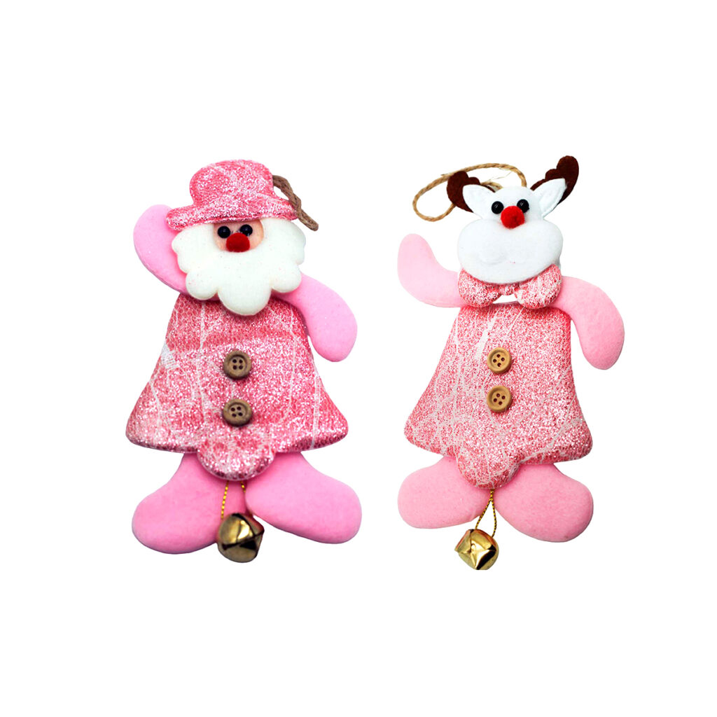 Adorno colgante navideño rosa