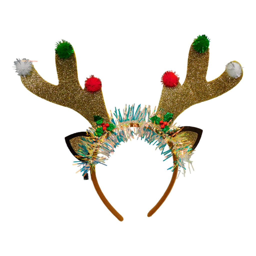 Diadema Navideña de Reno con Luces