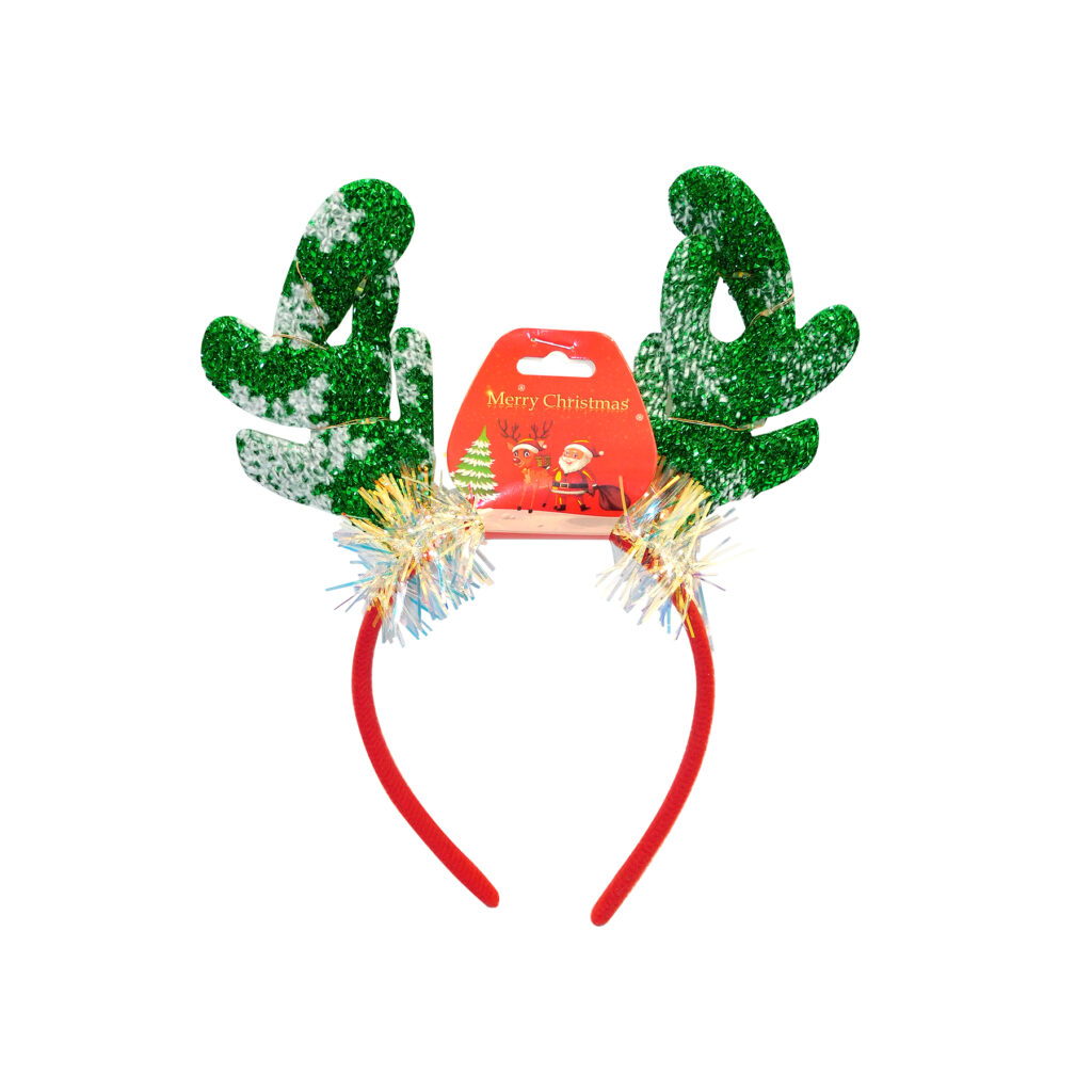 Diadema Navideña con Cuernos y Luz LED