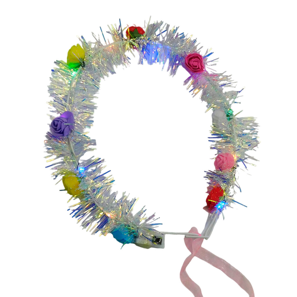 Docena diadema con luz plata