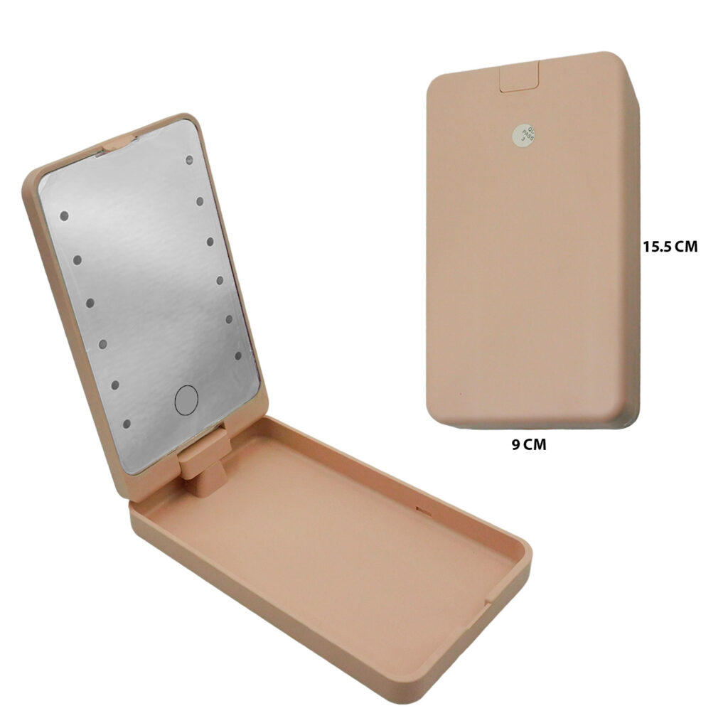 Espejo giratorio recargable con luz