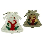 Campana con reno con luz navideña