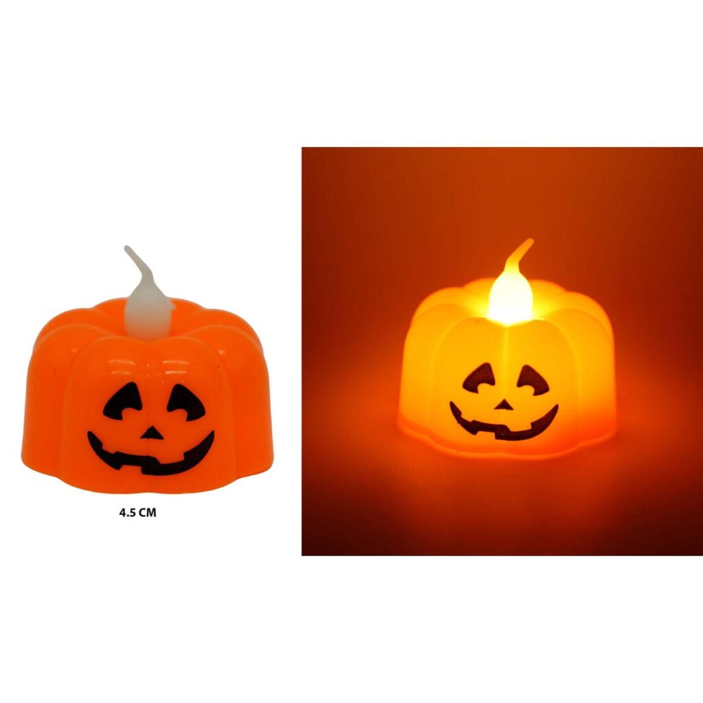 Luz Decorativa de Halloween en Forma de Vela de Calabaza