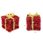 Adorno navideño en forma de regalo hecho de escarcha