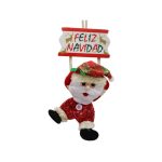 Muñeco navideño con letrero y lentejuela