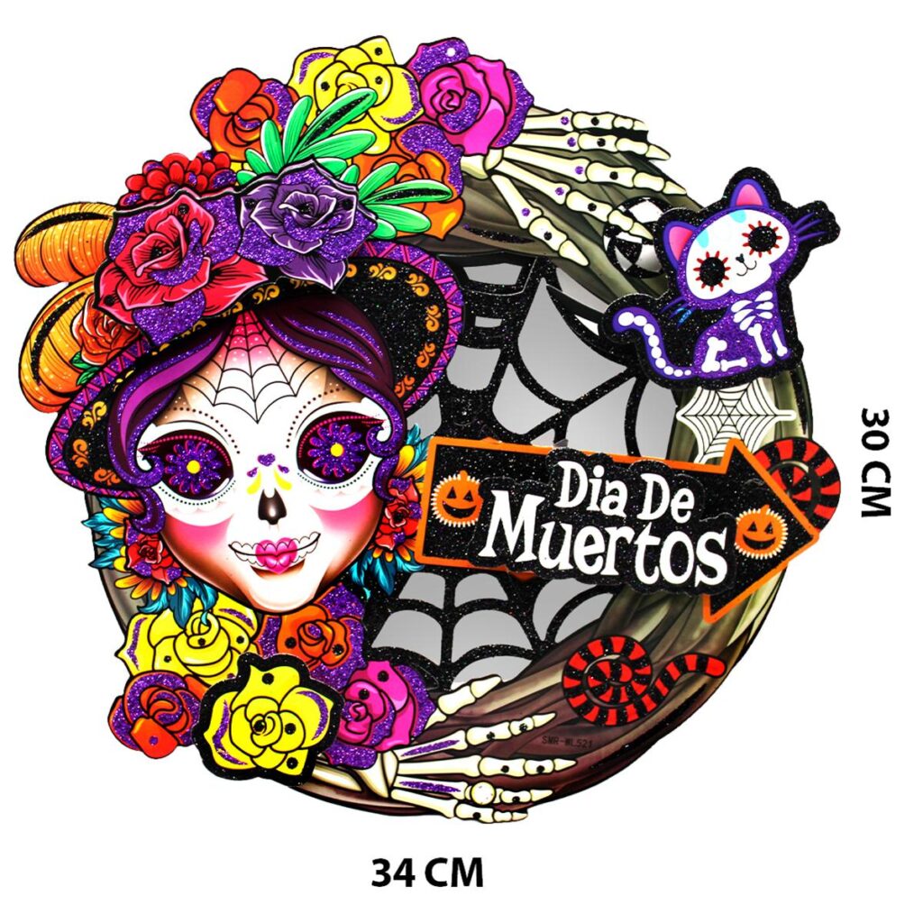 Adorno de Halloween Tipo Corona de Cartón